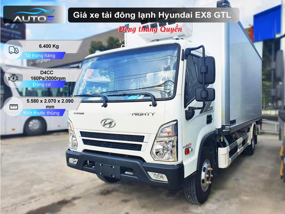 Giá xe tải đông lạnh Hyundai EX8 GTL - 6.6 Tấn